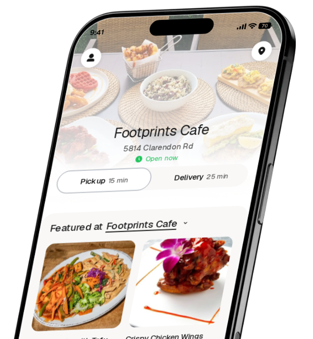 Footprints Cafe app preview