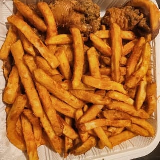 French Fries with Chicken Wings