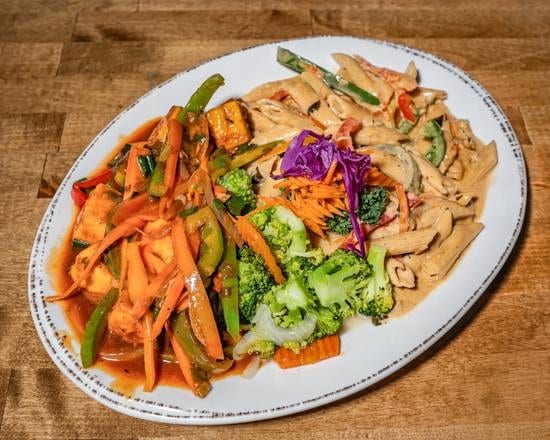 Rasta Pasta w/ Tofu & Veggies.