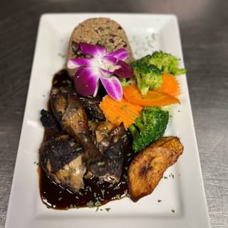 Jerk Chicken with Rice and Peas