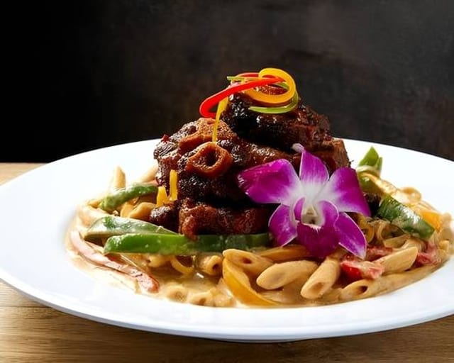 Rasta Pasta with Oxtail.