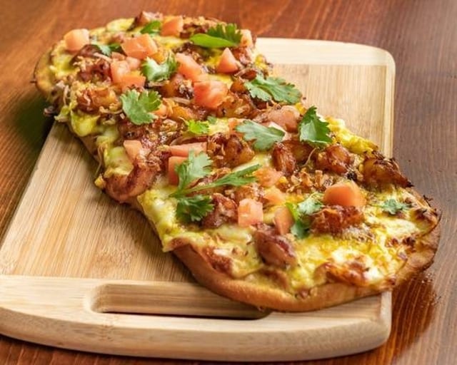 Curry Shrimp Flatbread.