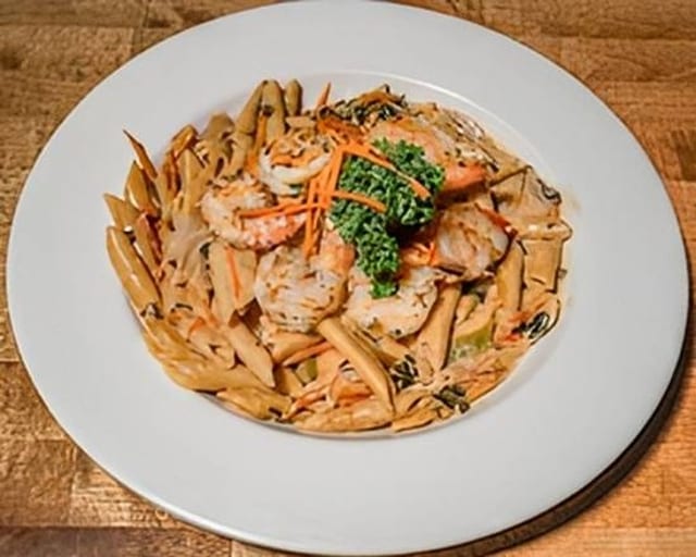 Rasta Pasta with Shrimp.