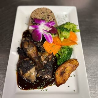Jerk Chicken with Rice and Peas