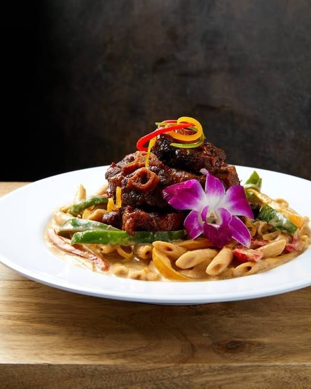 Rasta Pasta with Oxtail.