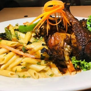 Rasta Pasta with Jerk Chicken (Leg & Thigh Only)
