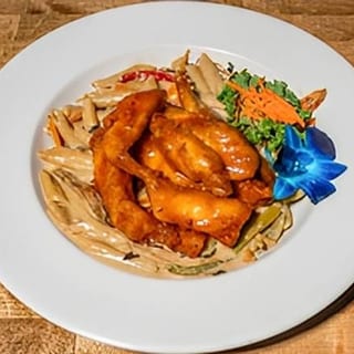 Rasta Pasta with Honey Garlic Chicken Tenders