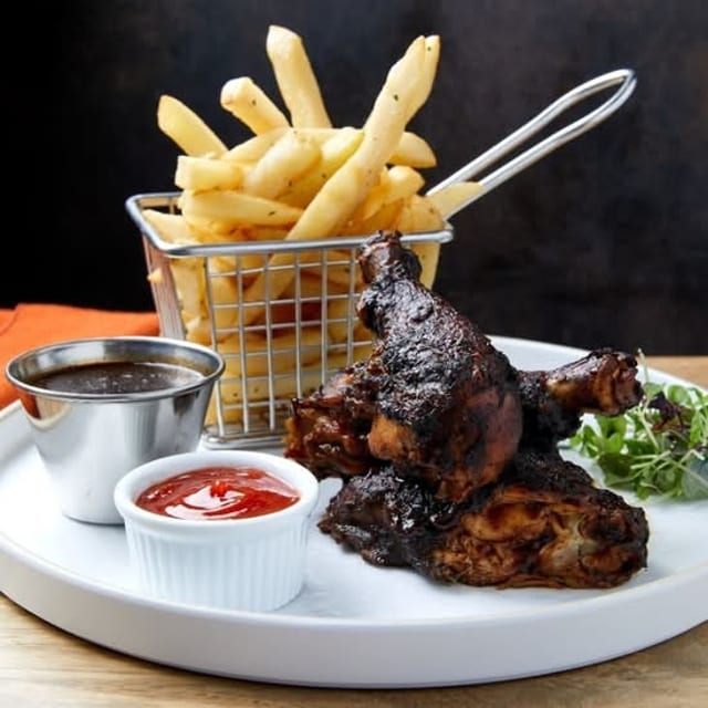 Bammie with Jerk Chicken.